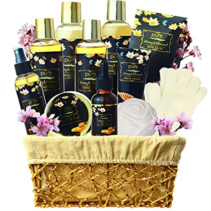 Bath Gift Basket for Women! Spa Gift Basket for Relaxing at Home Spa Kit. Aromatherapy Bath Sets for Women are the #1 Choice in Natural Spa Baskets and Womens Gift Baskets (H)