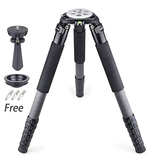 Carbon Fiber Bowl Tripod,INNOREL RT-90C Professional Heavy Duty Camera Tripod Ultra Stable Top-Level Birdwatching Camera Stand 40mm Leg Tube Max Load 88pounds/40kg with 75mm Bowl and Bowl Adapter