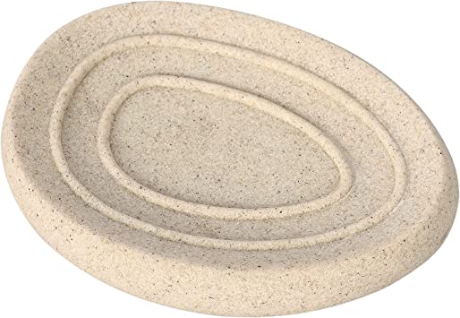 Topsky Soap Dish, Soap Saver, Easy Cleaning, Dry, Stop Mushy Soap-Resin (Gravel Effect- Beige)