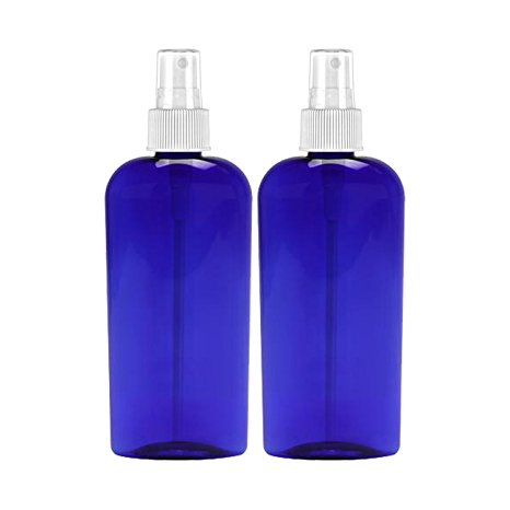 MoYo Natural Labs 8 Oz Large Mist Spray Bottle Refillable Reusable Empty 8 oz Fine Mist Bottle Cobalt Blue Oval 8 OZ Pack of 2