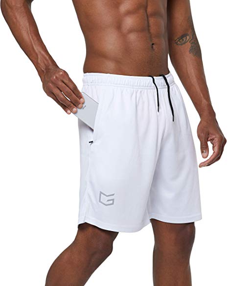 G Gradual Men's 7" Workout Running Shorts Quick Dry Lightweight Gym Shorts with Zip Pockets