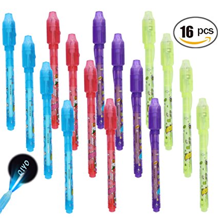 Invisible Ink Pen, Spy Pen with Built in Uv Light Magic Marker for Drawing Secret Message Writing Currency Checking Kids Spy Game Party (Package Quantity - AS Picture Shows)