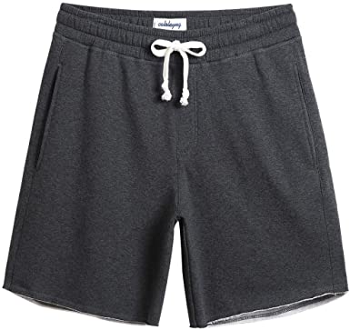 CALOLEYNG Mens Cotton 8" Long Casual Lounge Fleece Shorts Pockets Jogger Athletic Workout Gym Sweat Shorts