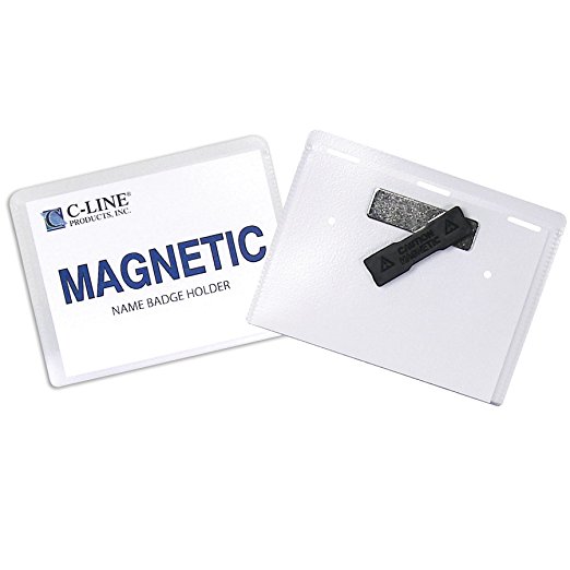 C-Line Magnetic Style Name Badge Kit, 4 x 3 Inches, Box of 20 (92943)