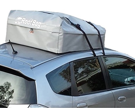 RoofBag Waterproof Carrier - Made in USA - Works on ALL Vehicles: For Cars With Side Rails, Cross Bars or No Rack –Explorer Soft Car Top Cargo Carrier