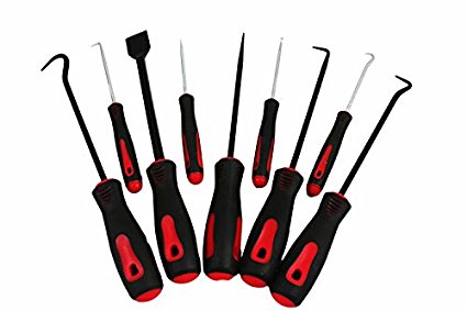 ABN Precision Scraper, Hook, and Pick 9-Piece Set – Small 6.5” Inch and Large 10” Inch Automotive and Electronic Tools