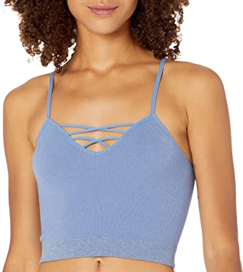 Amazon Brand - Mae Women's Seamless Criss-Cross Crop Bralette