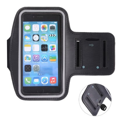 Sports Armband New Version Running Armband  Adjustable Armband  Cell Phone Case for iPhone 6S Plus6 Plus  6S6 Samsung S6  S5  S4  S3 Water Resistant Material with Key Holder Black-55