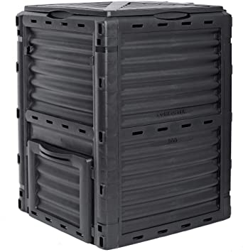 Garden Compost Bin 80 Gallon Large Outdoor Composter with Lid Courtyard Kitchen Waste Compost Bucket, Create Fertile Soil with Easy Assembly
