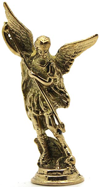 St. Michael the Archangel Real Bronze Small Statue - 2.45" - Amulet