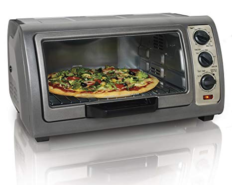 Hamilton-Beach 31126DC 6 Slice Easy Reach Convection Toaster Oven, Gray