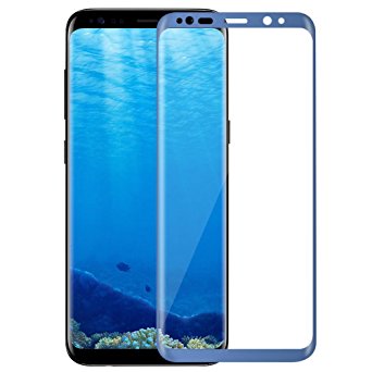 AMOVO Samsung Galaxy S8 Screen Protector [PET TPU] [Case Friendly] [Full Coverage] Premium 3D-Curved PET Screen Protector for Samsung Galaxy S8 (Blue)