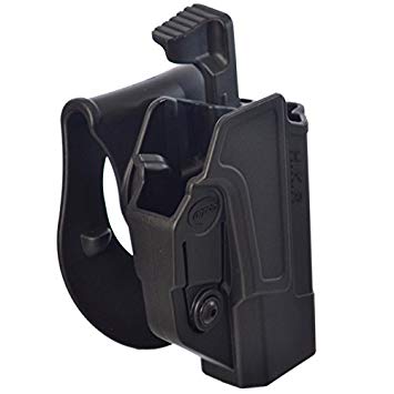 Orpaz Glock Thumb Release Professional Left Hand Holster Polymer With Rotation Paddle & Belt for Models 17, 19, 22, 23, 25, 26, 27, 31, 32, 34 and 35