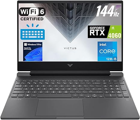 HP 15.6" 144Hz Gaming Laptop - Intel i5-12500H (12-cores, Beat i7 12650H), NVIDIA RTX 4060 GPU(8GB GDDR6 Dedicated), 32GB RAM, 2TB SSD, Windows 11 Pro, B/w'cefesfy