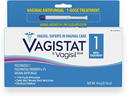 Vagistat 1, Single-Dose, One Day Yeast Infection Treatment for Women, Comes with 1 Pre-Filled, No Touch Vaginal Applicator, By Vagisil