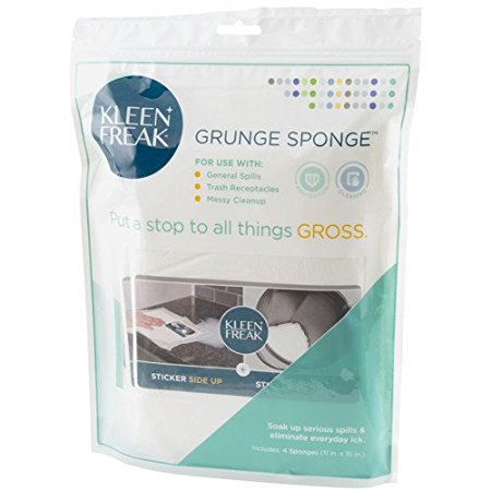 Grunge Sponge - 4 pack (11 in. x 15 in.), fits most garbage cans and soaks up most spills