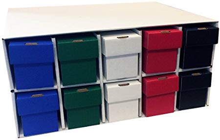 Card Penthouse House Storage Box - with 10 800-Count Multi Color Vertical Storage Boxes