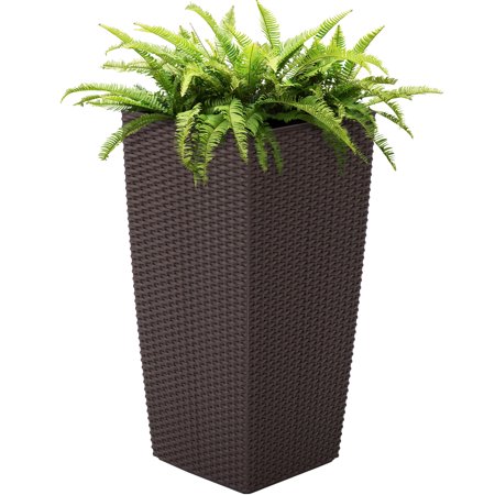 Best Choice Products Self-Watering Wicker Planter, Brown