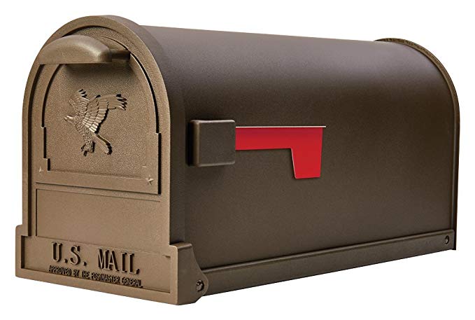 Gibraltar Mailboxes Arlington Large Capacity Galvanized Steel Bronze, Post-Mount Mailbox, AR15T000