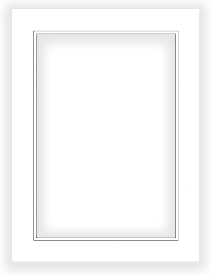 8.5x11 Mat for 5.5x8.5 Photo - Precut White on White Double Mat Picture Matboard for Frames Measuring 8.5 x 11 Inches - Bevel Cut Matte to Display Art Measuring 5.5 x 8.5 Inches - Acid Free ONE MAT