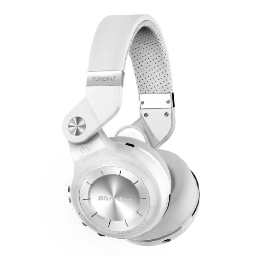 Bluedio T2s Turbine Bluetooth Wireless Stereo Headphones with Microphone 57mm Drivers Rotary FoldingWhite