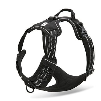 Chais Choice Best Front Range Dog Harness 3M Reflective Outdoor Adventure Pet Vest with Handle and Two Leash Attachments Caution Please Use Sizing Chart in Images at Left for Best Fit Matching Chais Choice Front Range Leash Now Available