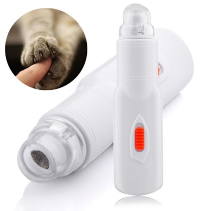 Pet Nail Grinder by Silipower, Auto Pedicure Devices, Gentle Paws Grooming Trimmer Clipper for Dogs, Cats, Hamsters, Rabbits and Birds. Completely Painless