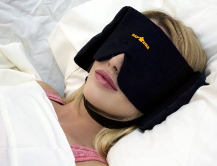 NAP STAR Sleep Mask - Deluxe Transformer. Revolutionary, Patented, - Sound Muffling Sleep Mask Travel Pillow - Free Earplugs - String-tie Pouch - Free! - New Air Travel HiSigns