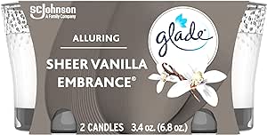 Glade Candle Jar, Air Freshener, Sheer Vanilla Embrace, 3.4 oz, 2 Count