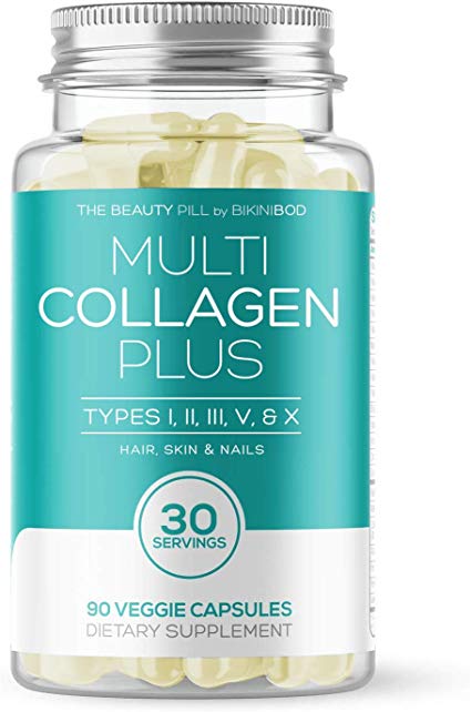 Multi Collagen Capsules 90 Pills, With Hyaluronic Acid, For Anti -Aging, Hair Growth & Nails, Acne, Healthy Joints & Skin| For Youthful Skin, Supports Elasticity, Reduce Wrinkles | Hydrolyzed Collagen
