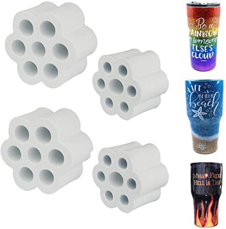 Cup Turner Foam - 4 Pieces Cup Turner Accessories fit 10 20 30 oz Tumbler for 1/2 ” PVC Pipe High Density Foam The Partner for Cup Spinner Machine (2 for 30 oz Tumbler and 2 for 20 oz Tumbler)