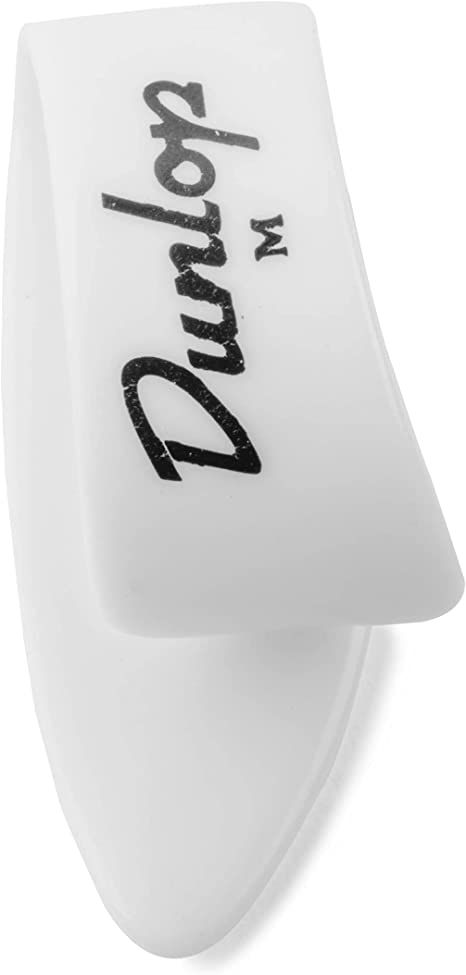 Dunlop 9002P White Plastic Thumbpicks, Medium, 4/Player's Pack