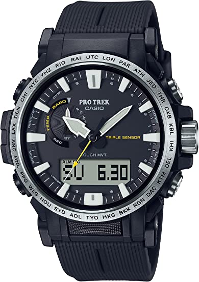 Casio Protrek Tough Solar Powered Environmentally Friendly Biomass Outdoor Sports Watch with Altimeter, Barometer, Compass, and Thermometer (Casio Style PRW-61-1).