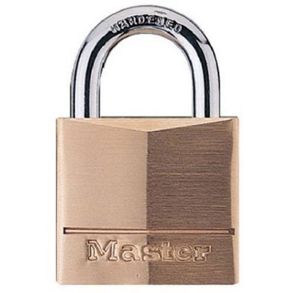 Master Lock 140D Solid Brass Keyed Different Padlock with 1-9/16-Inch Wide Body, 1/4-Inch Shackle