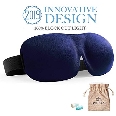 Eye Mask for Sleeping, Woman Sleep Mask, Patented Design 100% Blackout Eye Mask, 3D Contoured Comfortable Eye Cover & Blindfold, Great for Travel/Sleeping (Navy)