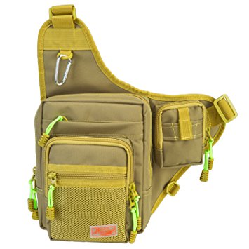 Piscifun Sports Shoulder Bag Fishing Tackle Bag Crossbody Messenger Sling Bags