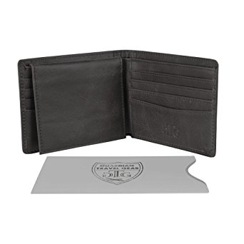 RFID Blocking Leather Wallet for Men - Bonus RFID Passport Sleeve - Bifold Wallet Designed in the USA using Genuine Leather and the Best RFID blocking material for your security - Gift Box incl.