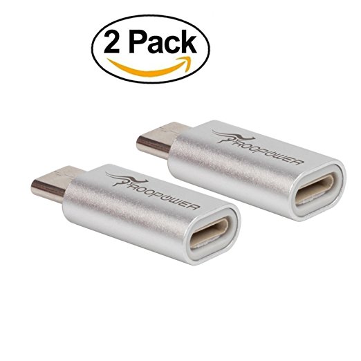 Lightning to Type C Adapter 2-Pack, Roopower Type C(USB C) Male to 8-Pin Lightning Female Charge and Sync Adapter Converter via Lighting Cable for Samsung S8/S8 , MacBook and Othr USB-C Devices-Silver