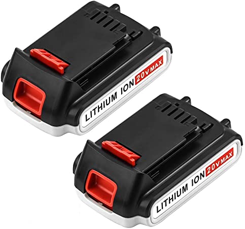 2 Pack LBXR20 Battery 20 Volt 2.5Ah Replacement for Black and Decker 20V Lithium Battery LB20 LBX20 LST220 LBXR2020-OPE LBXR20B-2 LB2X4020