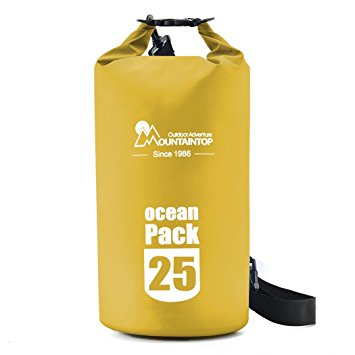 Mountaintop 5L/10L/25L Waterproof Dry Bag Floating Gear Bags for Boating,Kayaking,Fishing,Beach,Rafting,Swimming,Camping,Canoeing and Snowboarding