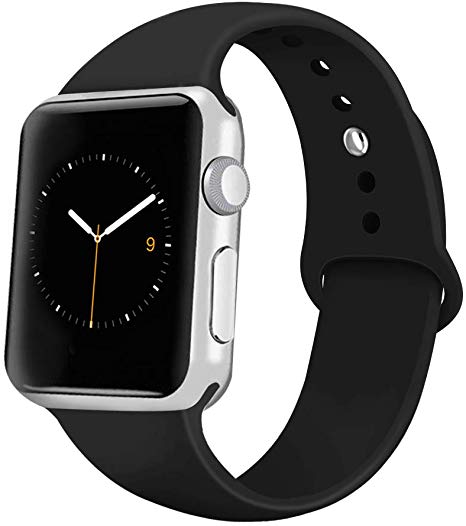 iGK Sport Band Compatible with Apple Watch 38mm 40mm 42mm 44mm, Soft Silicone Sport Strap Replacement Bands for iWatch Apple Watch Series 5, Series 4, Series 3, Series 2, Series 1