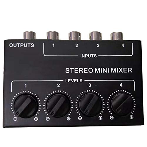 SODIAL Cx400 Stereo Rca 4-Channel Passive Mixer Small Mixer Mixer Stereo Dispenser for Live and Studio