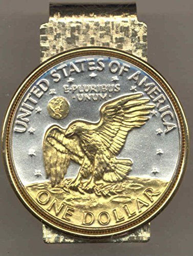 Money clips - 2-Toned Gold on Silver Eisenhower dollar eagle (Hinged) Money clips