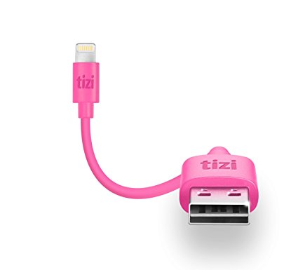 equinux tizi Flip (4 inch, pink) lightning cable - reversible tizi flip USB Lightning charging cable, officially Apple certified as "Made for iPhone, iPad und iPod" (MFI)