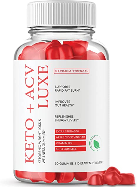 Keto Luxe Gummies - Official Formula, Vegan, Keto Lux Gummies, Keto ACV Luxe Gummies Luxe Keto ACV Gummies Keto ACV Luxe Gummy AVC with Apple Cider Vinegar, Pomegranate Juice, Folic Acid (60 Gummies)