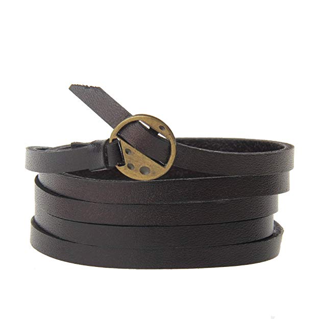 Jenia Punk Leather Cuff Bracelet Adjustable Straps Wrap Bracelets Arm Armor Cuff Gothic Leather Wristbands for Men, Boy, Women
