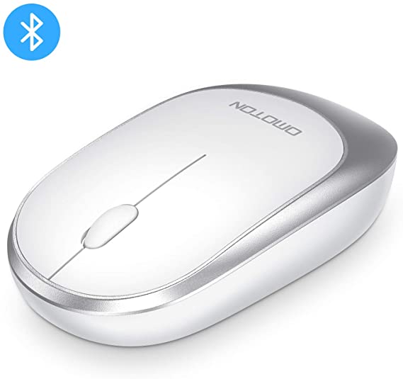 iPad Mouse, OMOTON Bluetooth Mouse for iPad (iPadOS 13 and Above), Ultra-Thin Wireless Mouse Compatible with Bluetooth Enabled Computers, Laptops, PCs, Notebooks, Mac Series, and iPhone, Silver