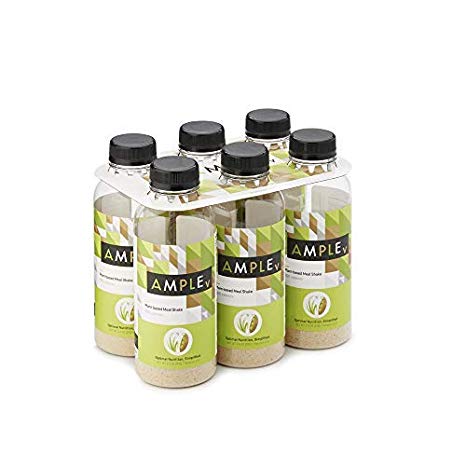 Vegan, Plant-Based Meal Replacement Shake in a Bottle, 6 Meals Pack, Regular 400 Calories, Made with Natural Real Food Ingredients. Ample V