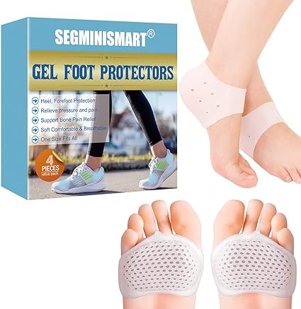 Heel Protectors, Ball of Foot Cushion Pads - Gel Heel Cups for Treatment of Plantar Fasciitis, Relieve Ball of Foot Pain, Gel Heel Pads for Relieve Pain and Pressure