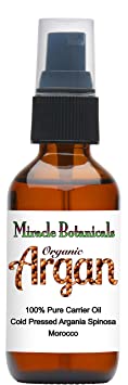 Miracle Botanicals Virgin Organic Argan Oil - 100% Pure Argania Spinosa - Therapeutic Grade - Morocco 60ml/2oz.